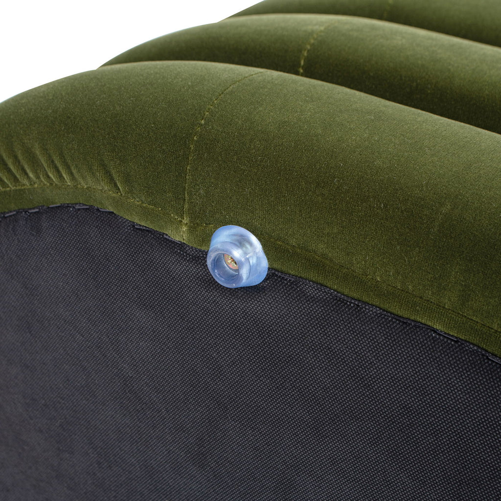 Upholstered Oval Storage Bench with Hidden Storage - Black, White or Dark Green