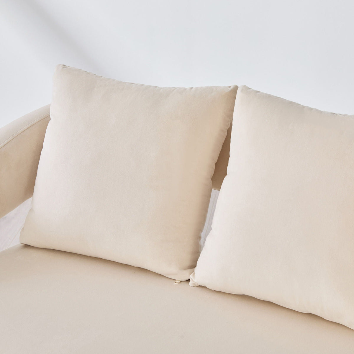 Open Back Loveseat Settee with 3 Pillows - Beige, Dark Green, or Dark Gray