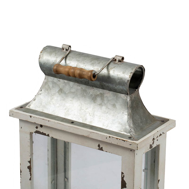 Decorative Wooden Candle Lantern Set of Two with Glass – Indoor & Outdoor Use