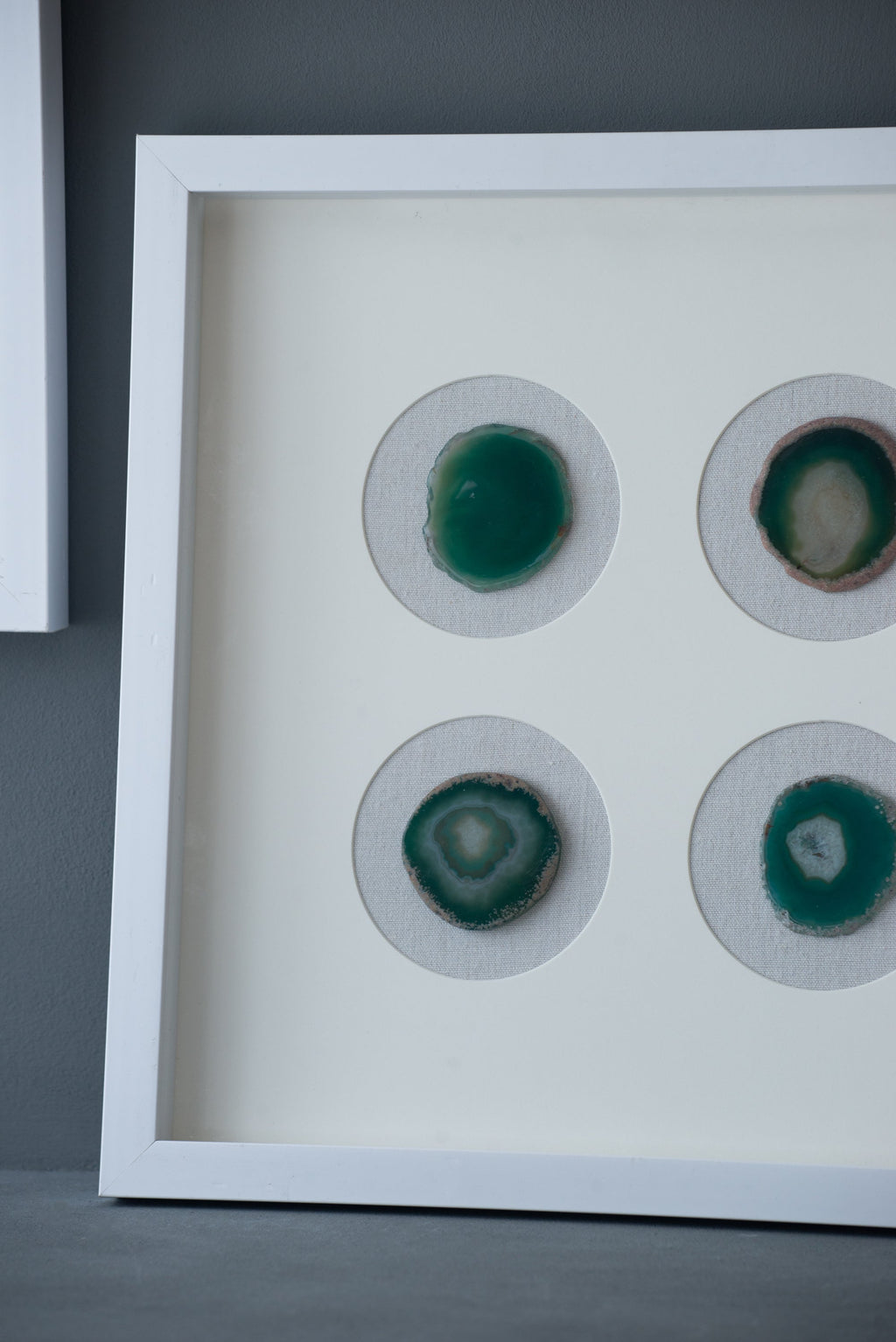 Shadow Box Wall Art with Natural Agate – Set of 2, 15.7 Inch