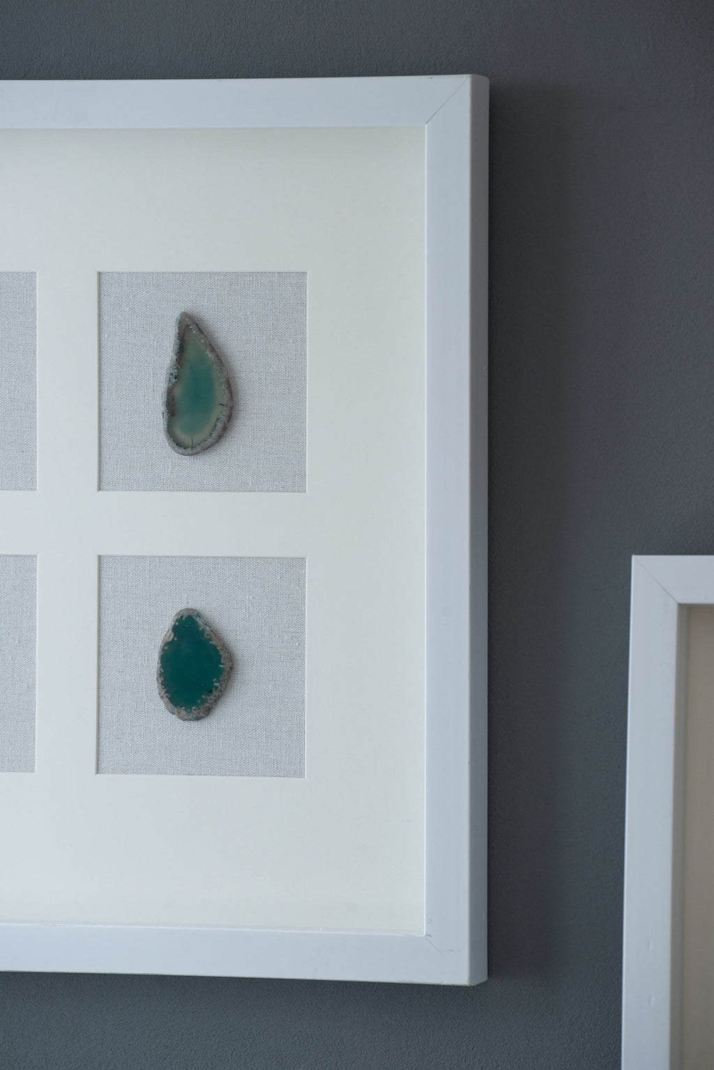 Shadow Box Wall Art with Natural Agate – Set of 2, 15.7 Inch