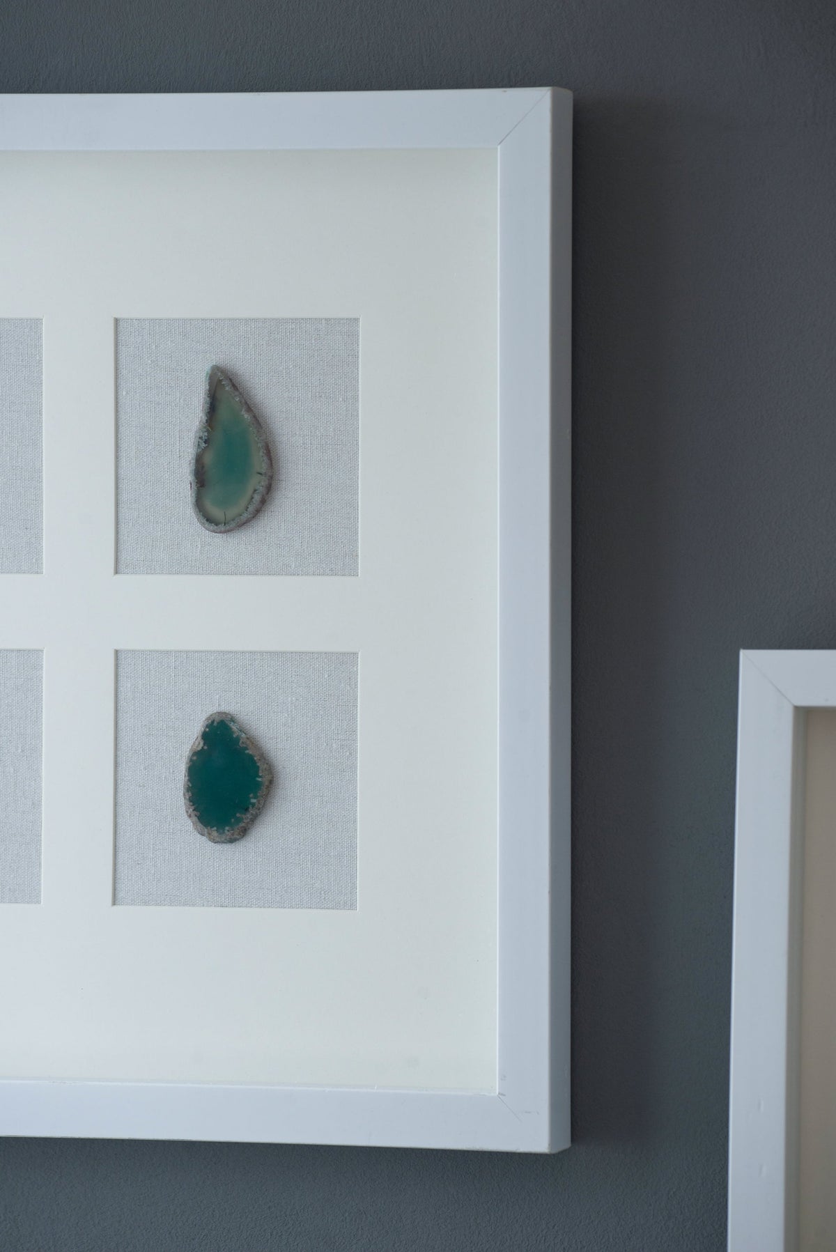 Shadow Box Wall Art with Natural Agate – Set of 2, 15.7 Inch