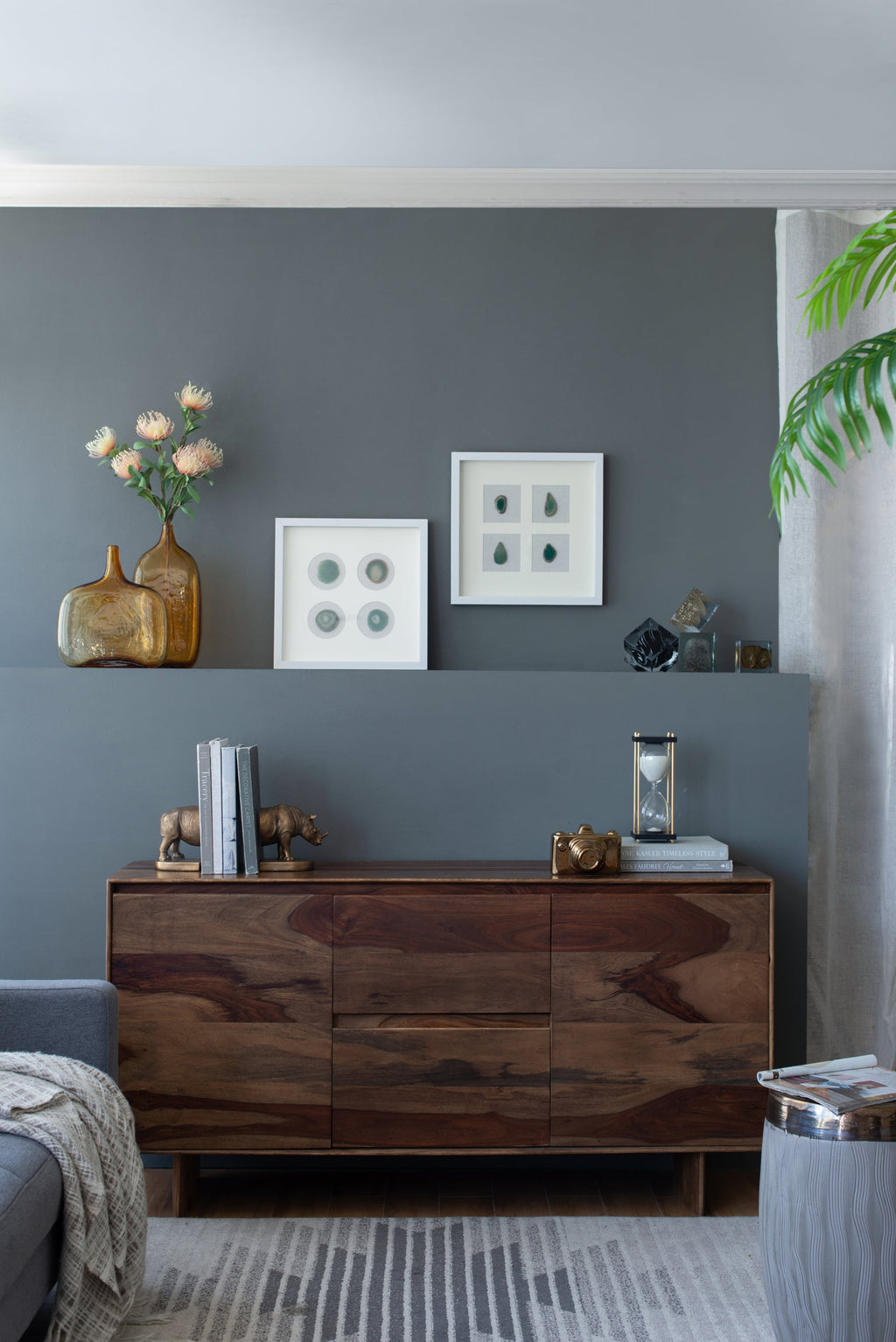 Shadow Box Wall Art with Natural Agate – Set of 2, 15.7 Inch
