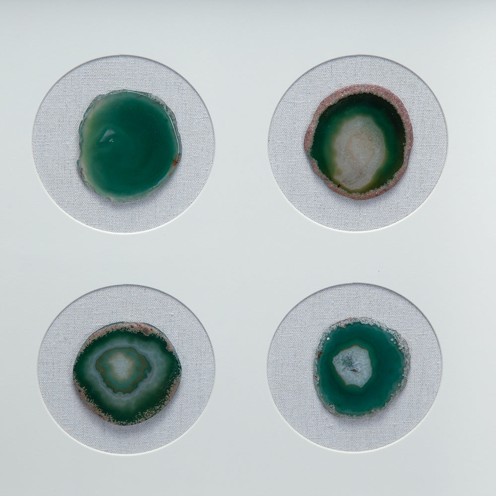 Shadow Box Wall Art with Natural Agate – Set of 2, 15.7 Inch