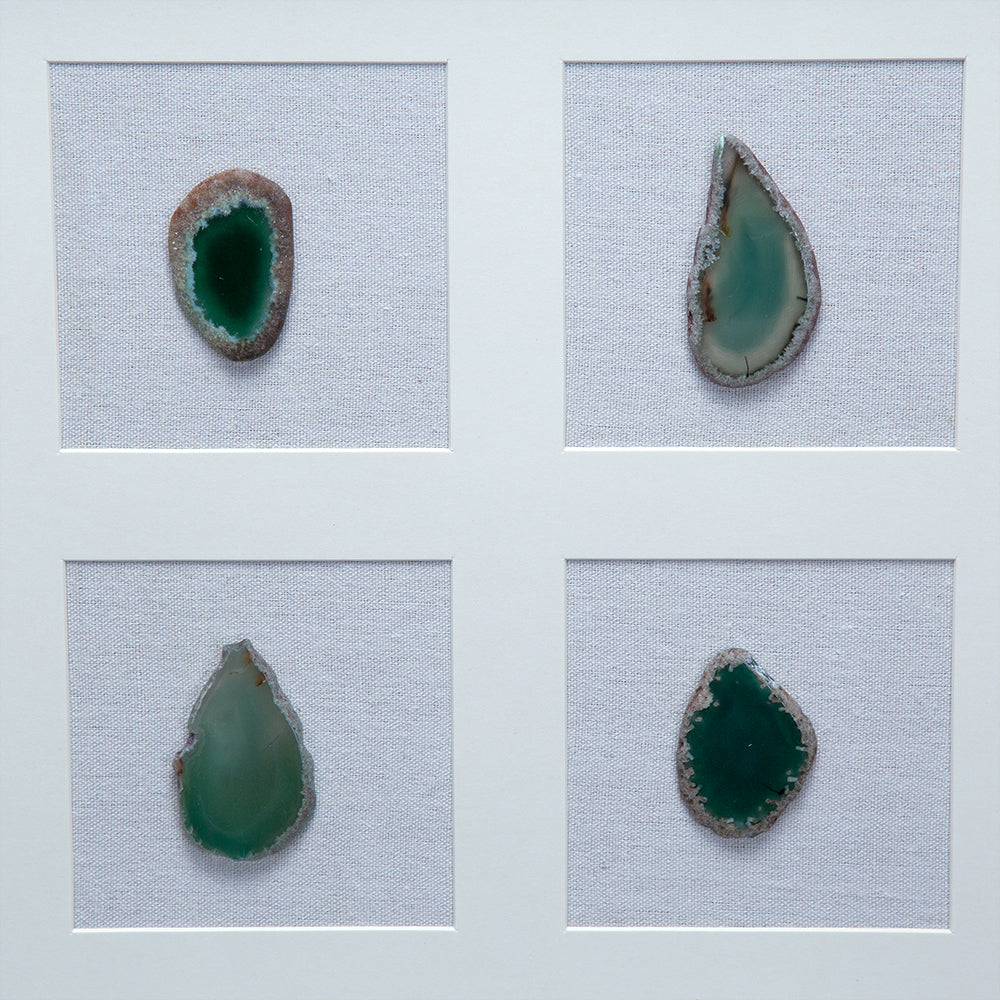 Shadow Box Wall Art with Natural Agate – Set of 2, 15.7 Inch