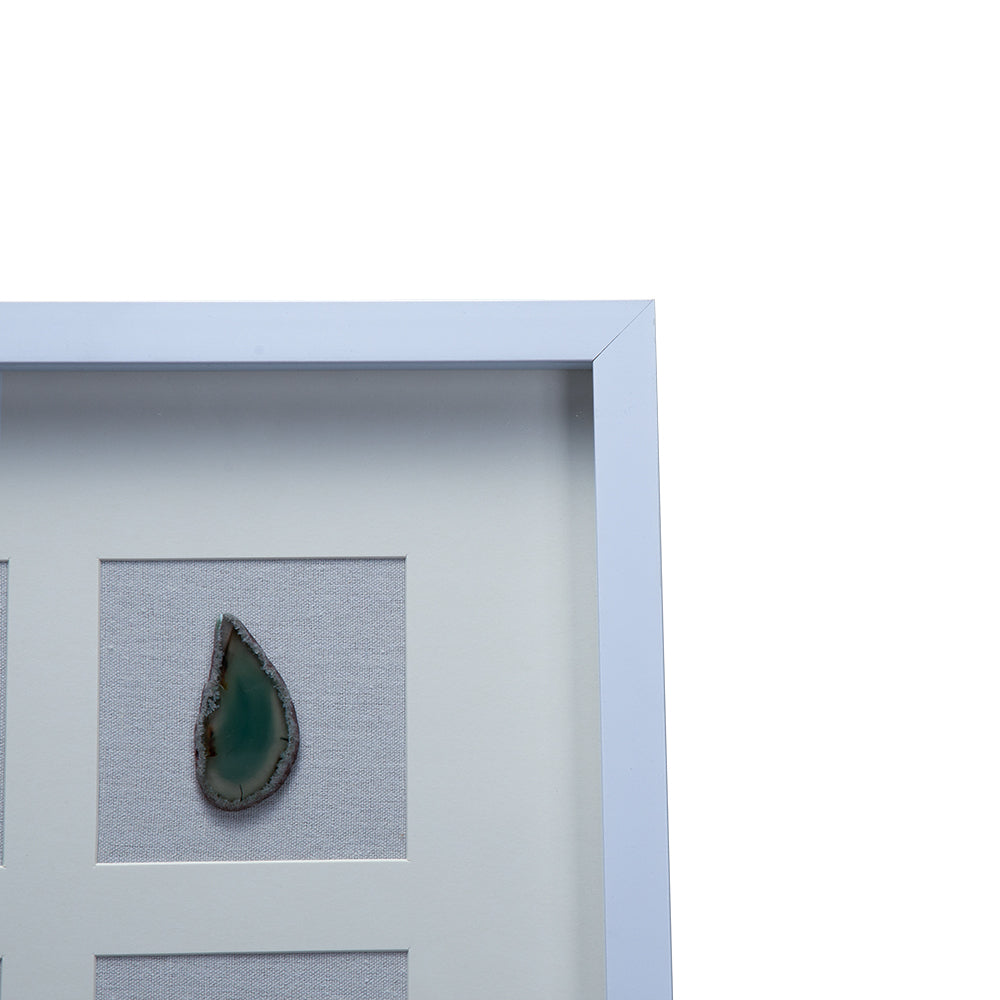 Shadow Box Wall Art with Natural Agate – Set of 2, 15.7 Inch