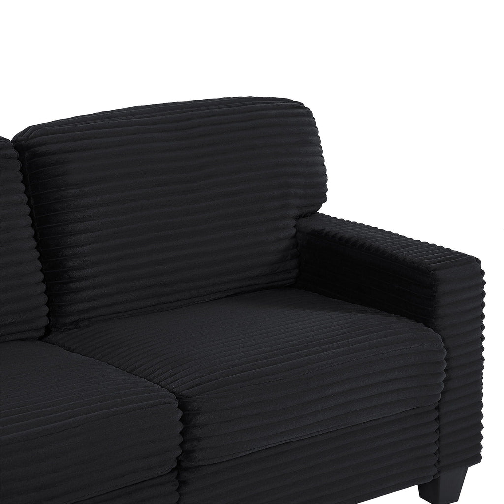 Upholstered U-Shaped Sectional Sofa with Movable Ottoman and Storage Pockets - Multiple Colors