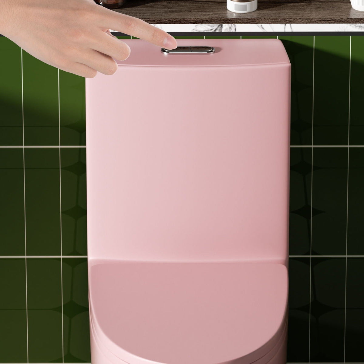 1 Piece Toilet with Tornado Flush and Dual Flush - ADA Height Chair - Gray, Pink, or Black