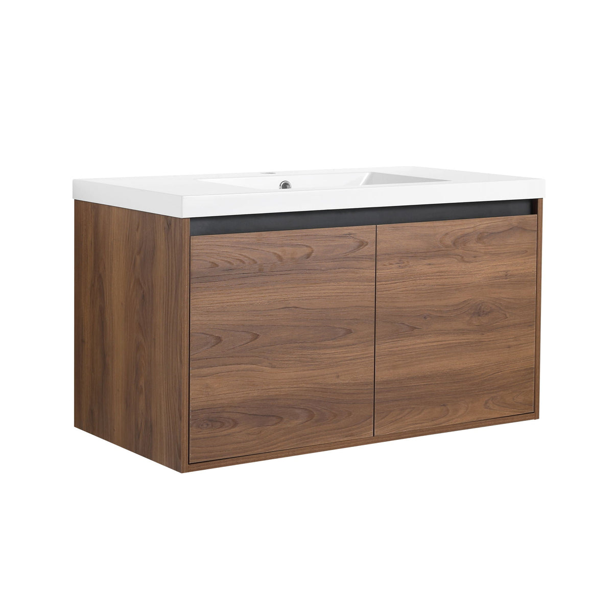 Bathroom Vanity Set with Resin Countertop Sink - Dark Brown