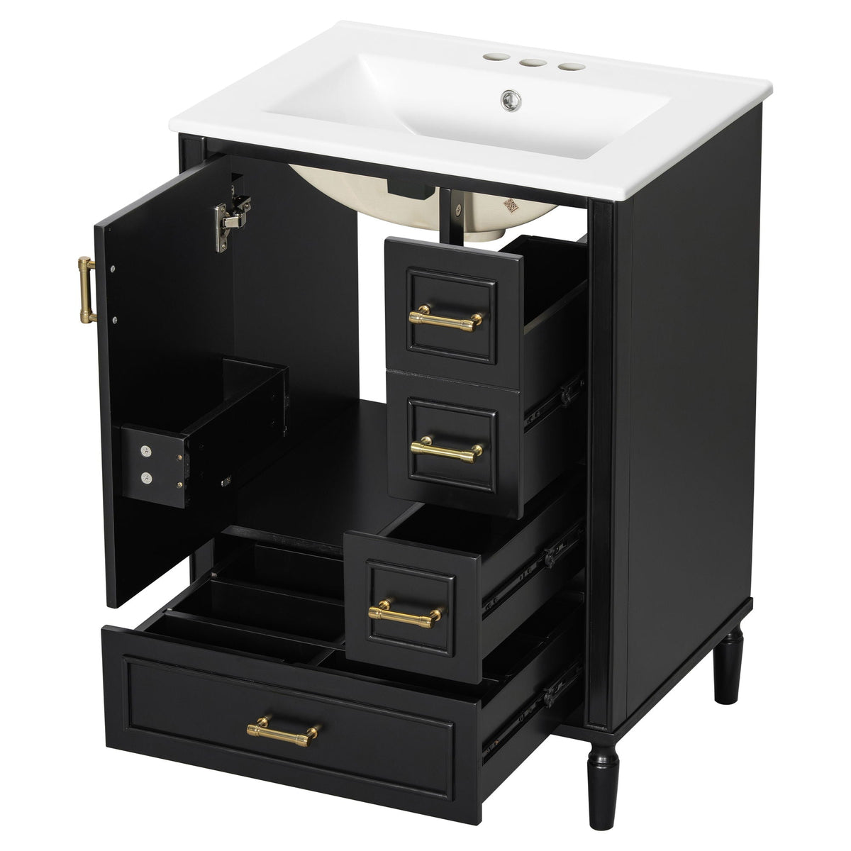 Traditional Bathroom Vanity Set with Soft Close Doors - Multiple Colors