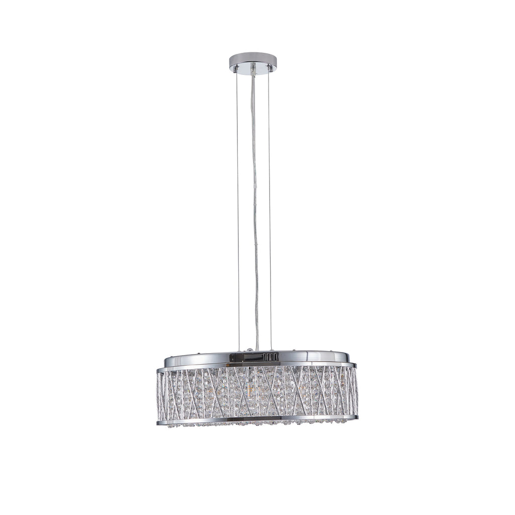 Modern Crystal Chandelier with Crystal Accents - 19 Inch