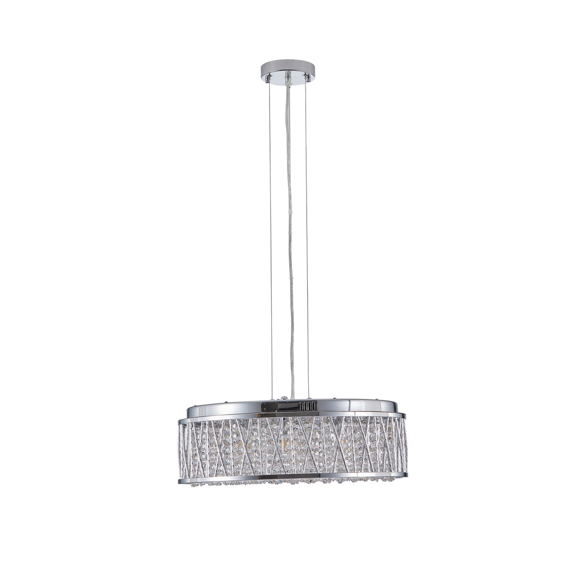Modern Crystal Chandelier with Crystal Accents - 19 Inch