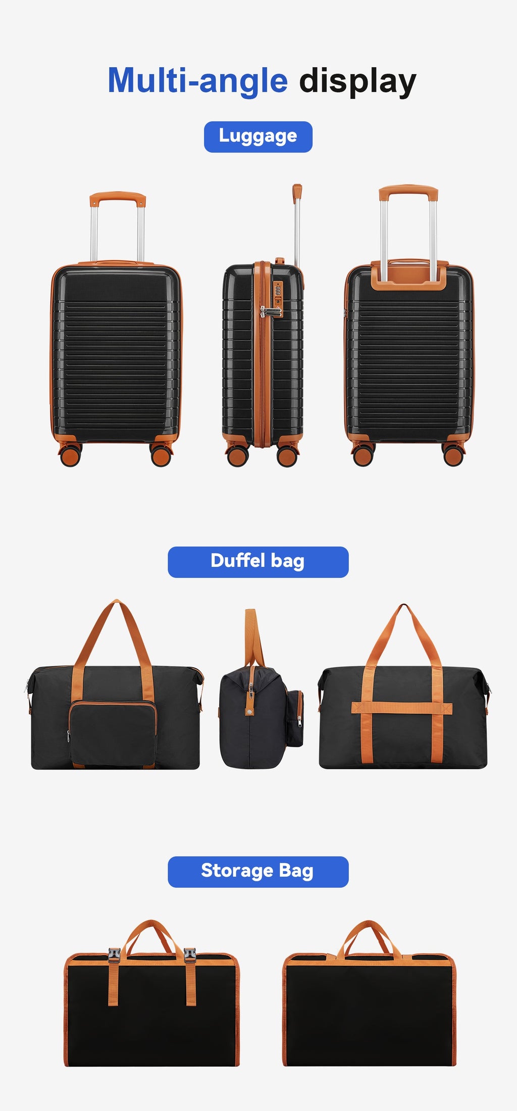 5-Piece Hardside Luggage Set with Spinner Wheels - Polypropylene