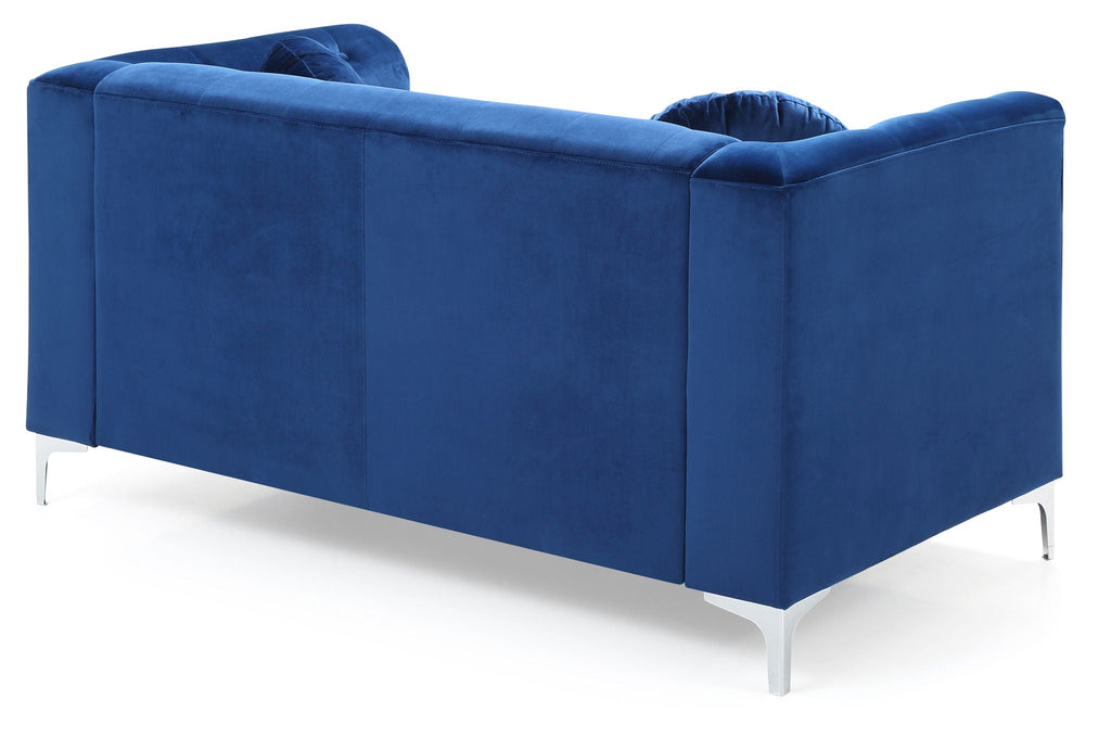 Stylish Sloped Arm Loveseat with MicroSuede Cover - Blue, Dark Gray, Red, Black