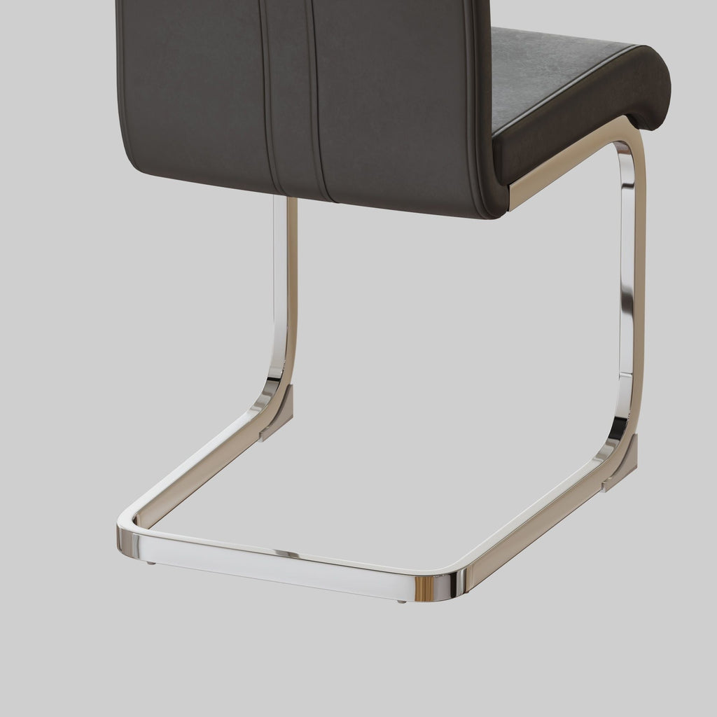 Modern Dining Chairs with Padded Seat and High Back - Black, White, or Dark Gray