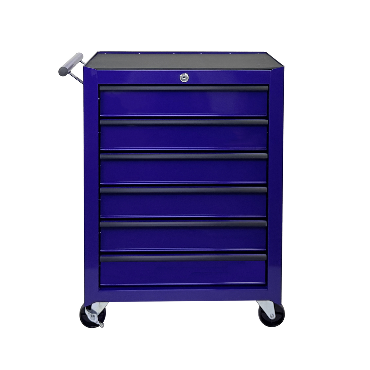 Rolling Metal Tool Chest with 6 Drawers - Steel Mobile Cabinet - Purple