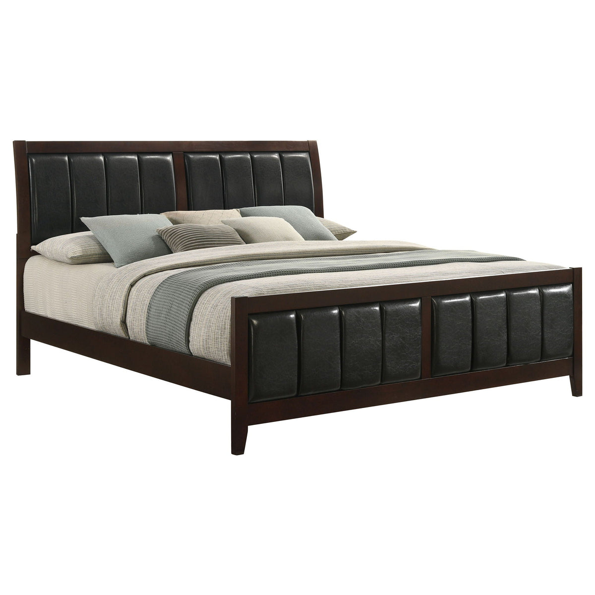 Carlton Wood Eastern King Panel Bed Cappuccino