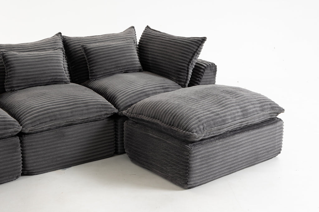 Cloud Couch Oversized Modular Sectional Sofa with Modular Design - Antique Grey