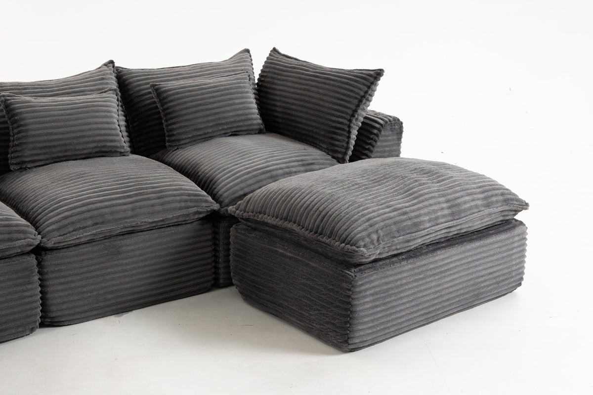 Cloud Couch Oversized Modular Sectional Sofa with Modular Design - Antique Grey