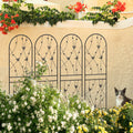 Metal Garden Trellis 4 Pack with Rustproof Finish - Black