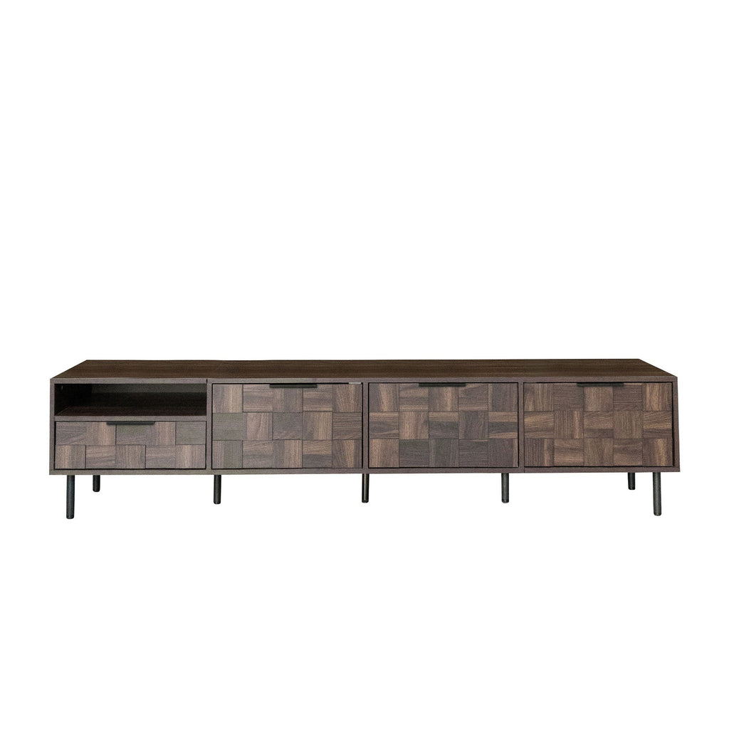 78" TV Stand with Storage Cabinets - Walnut