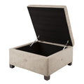 Aspen Ottoman Soft Close Storage with Upholstered Finish - Light Brown, Dark Gray, Blue