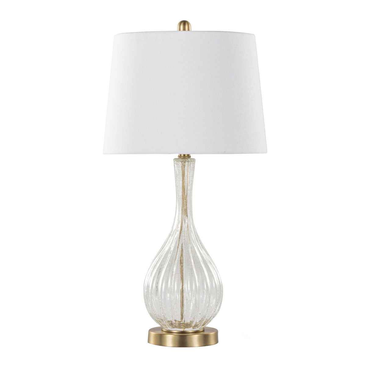 Contemporary Table Lamp Set with Crackle Glass - Gold or Dark Gray
