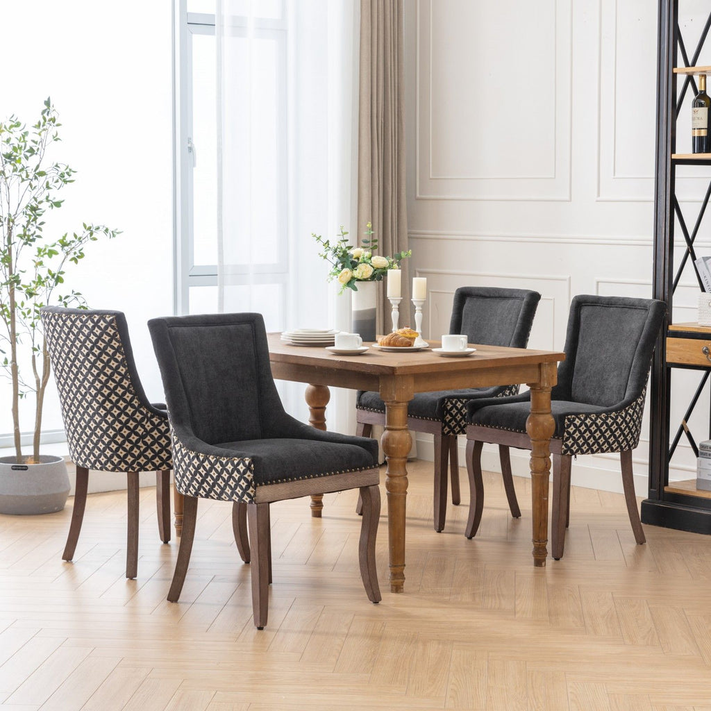 Ultra Side Dining Chair Set with Solid Wood Legs - Multiple Colors