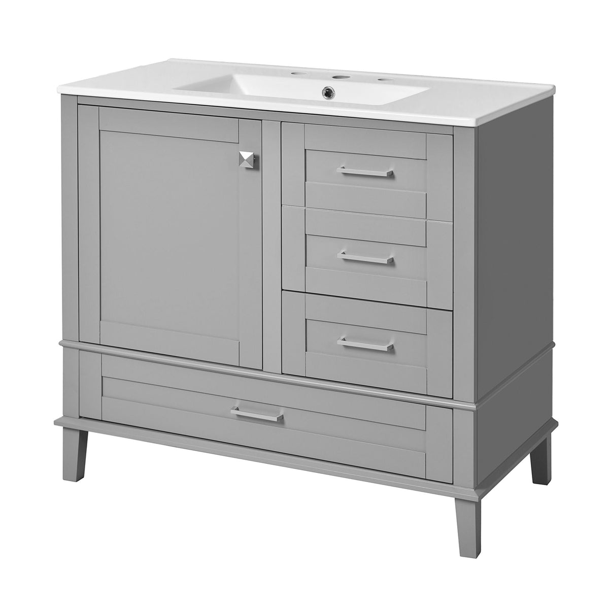 Traditional Bathroom Vanity Set with Soft Close Doors - Multiple Colors