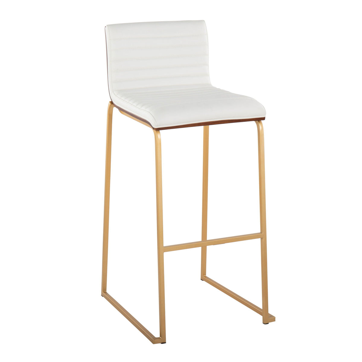Mason Mara Contemporary Fixed Height Barstool Set with Upholstered Seat - White, Dark Gray, Black