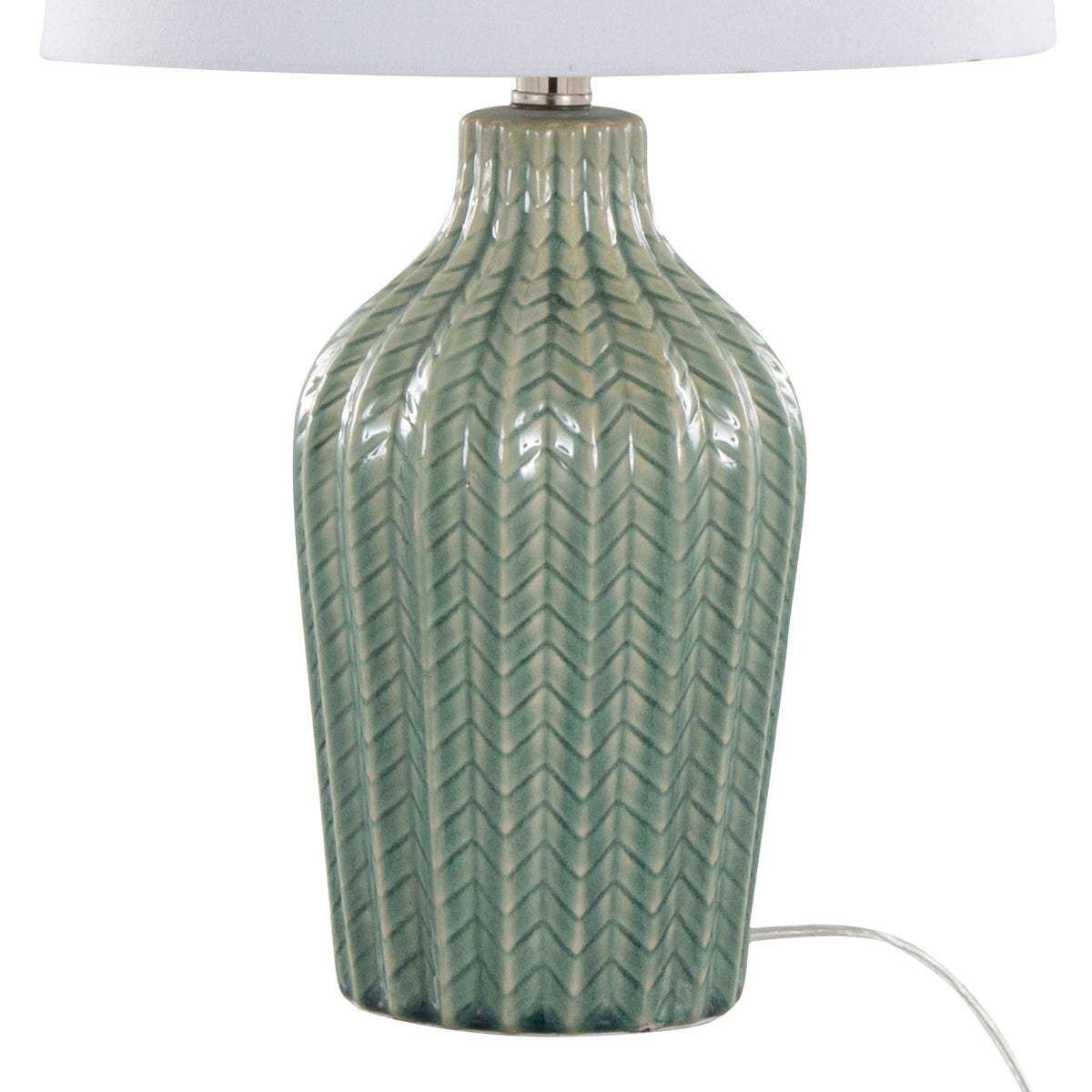 Contemporary Table Lamp Set of 2 with Chevron Pattern - Multiple Colors
