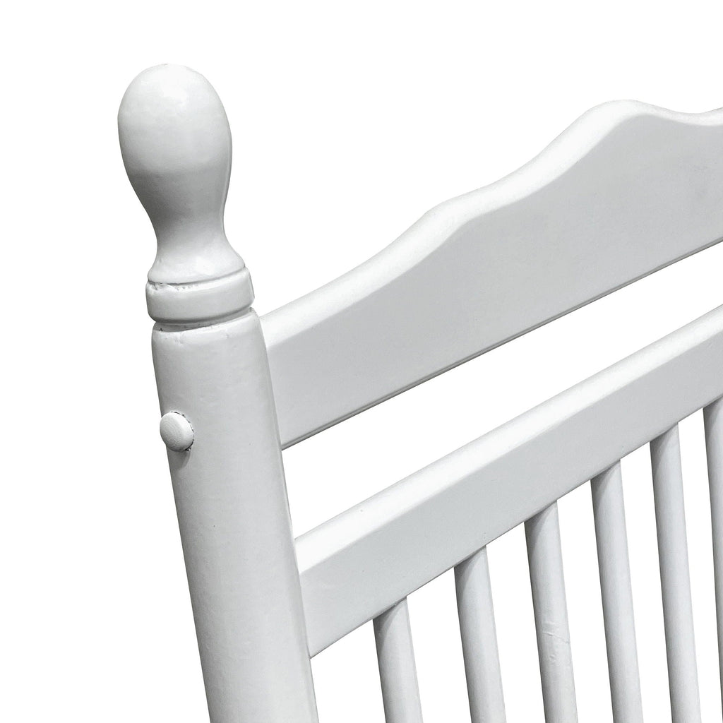 Wood Rocking Chair with Wide Seat - White or Black