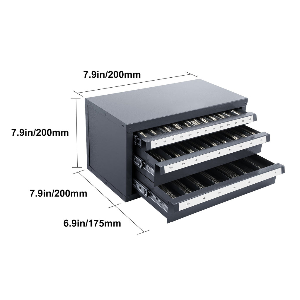 End Mill Dispenser Cabinet with 29 Compartments - Steel