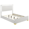 Marceline Wood Full LED Panel Bed White