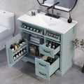 36" Bathroom Vanity with Ceramic Sink and Storage - Grey