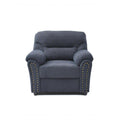 Hamilton Arm Chair with Hand-Applied Nailhead Trim and Pillow Top Cushions - Blue, Gray, Dark Brown