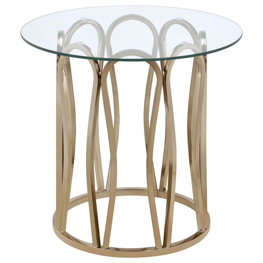 Monett 2-piece Coffee and End Table Set Chocolate Chrome