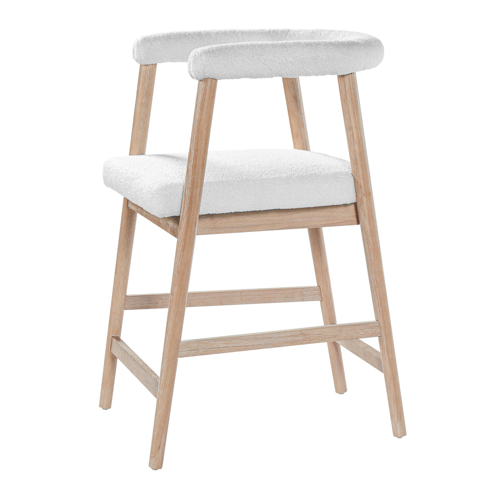 Natural 25" Seat Height Bar Stools with Back, Set of 2
