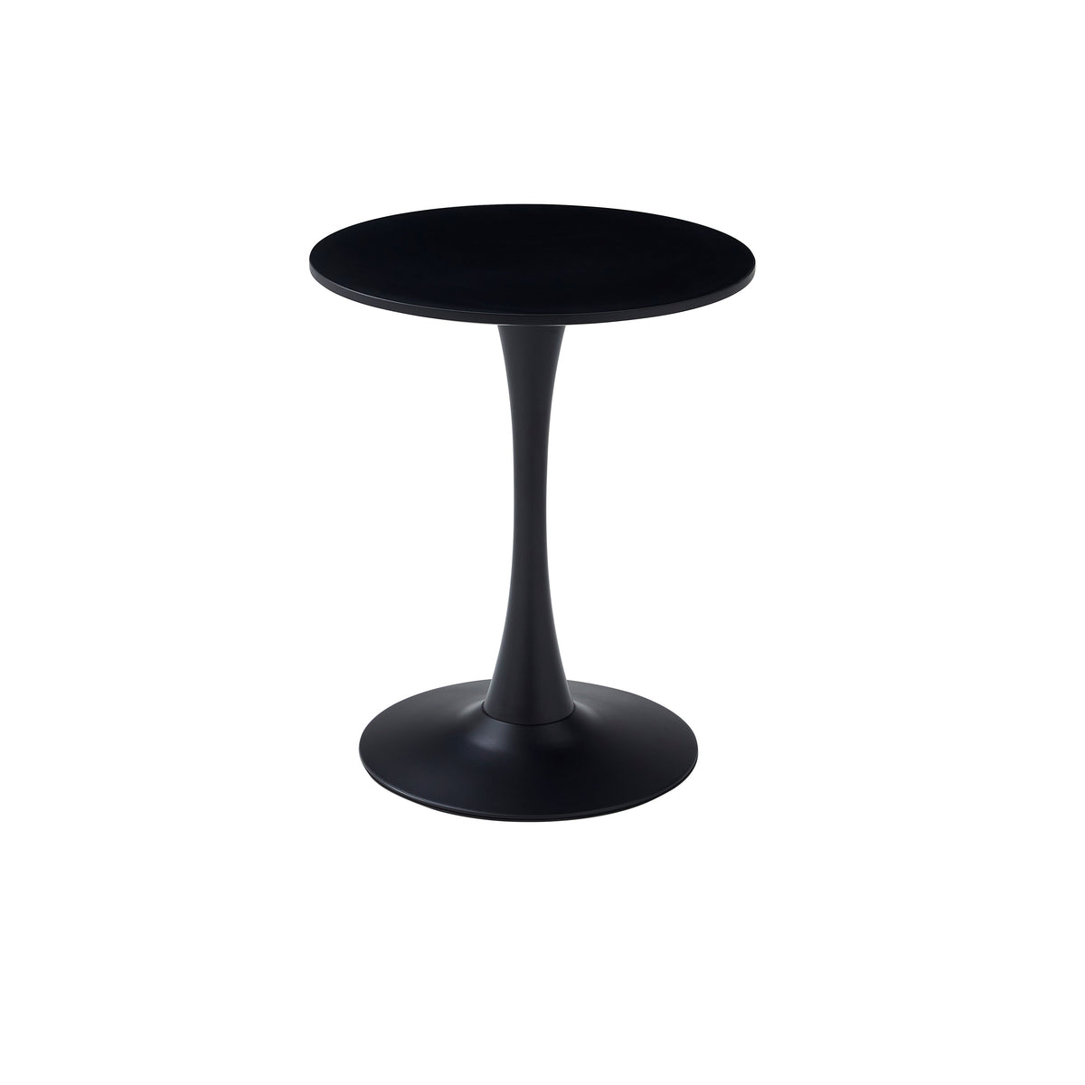 Black Round Dining Table with MDF Top and Matte Iron Base - Black