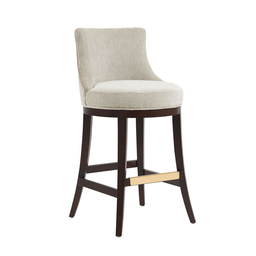 Bar Height Barstool with Backrest - Green, Light Brown, or Beige
