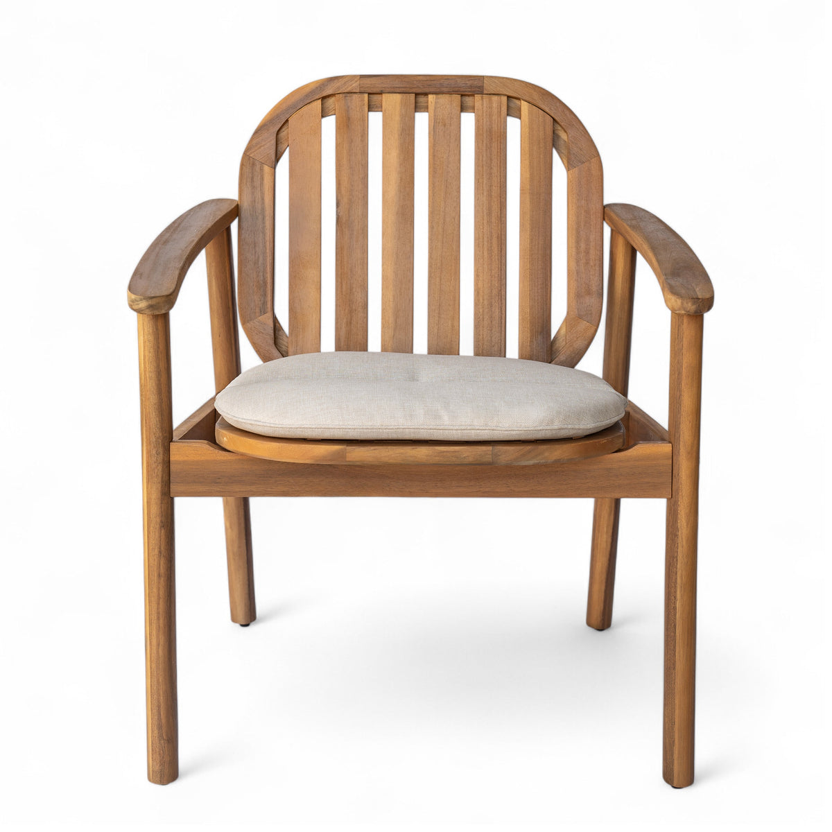 Meja Dining Chair with Cushion, Set of 2 - Acacia Wood Patio Seating