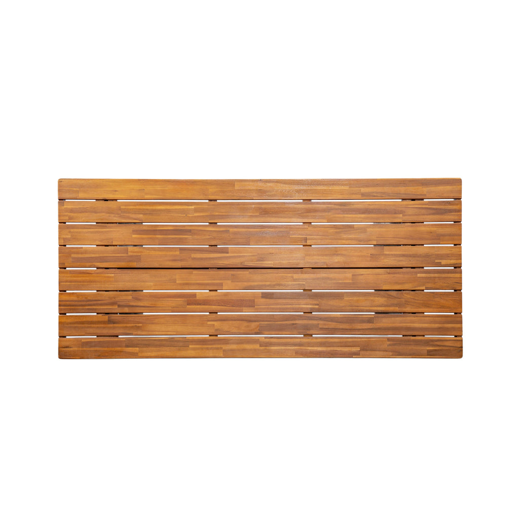 Outdoor Acacia Wood Dining Table with Slatted Top - Teak Finish