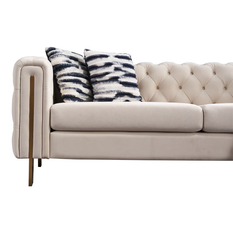 Modern Tufted Living Room Sofa with Button Detail - 84.25" Wide, Multiple Colors