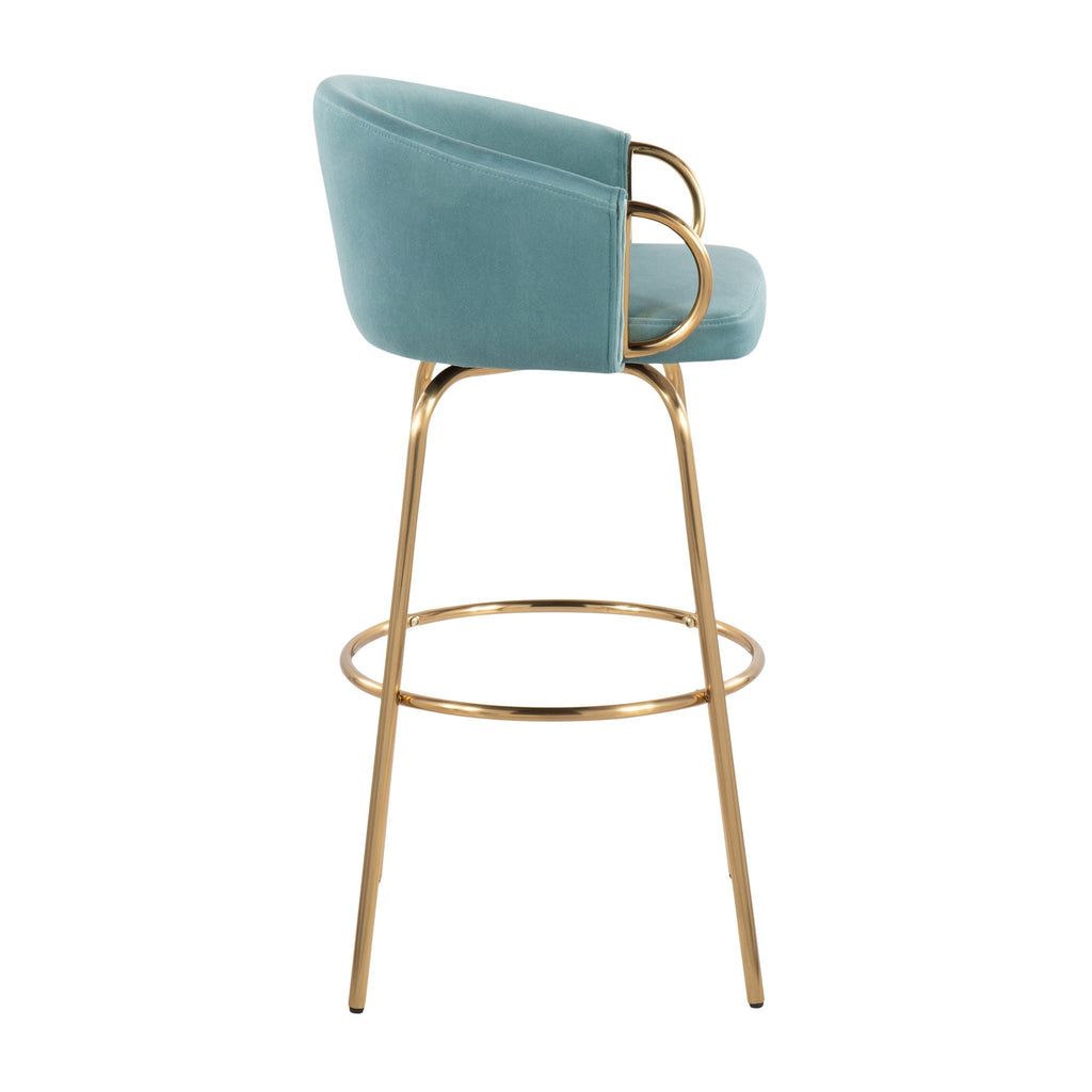 Claire Contemporary Fixed Height Bar Stool Set with Round Footrest - Multiple Colors