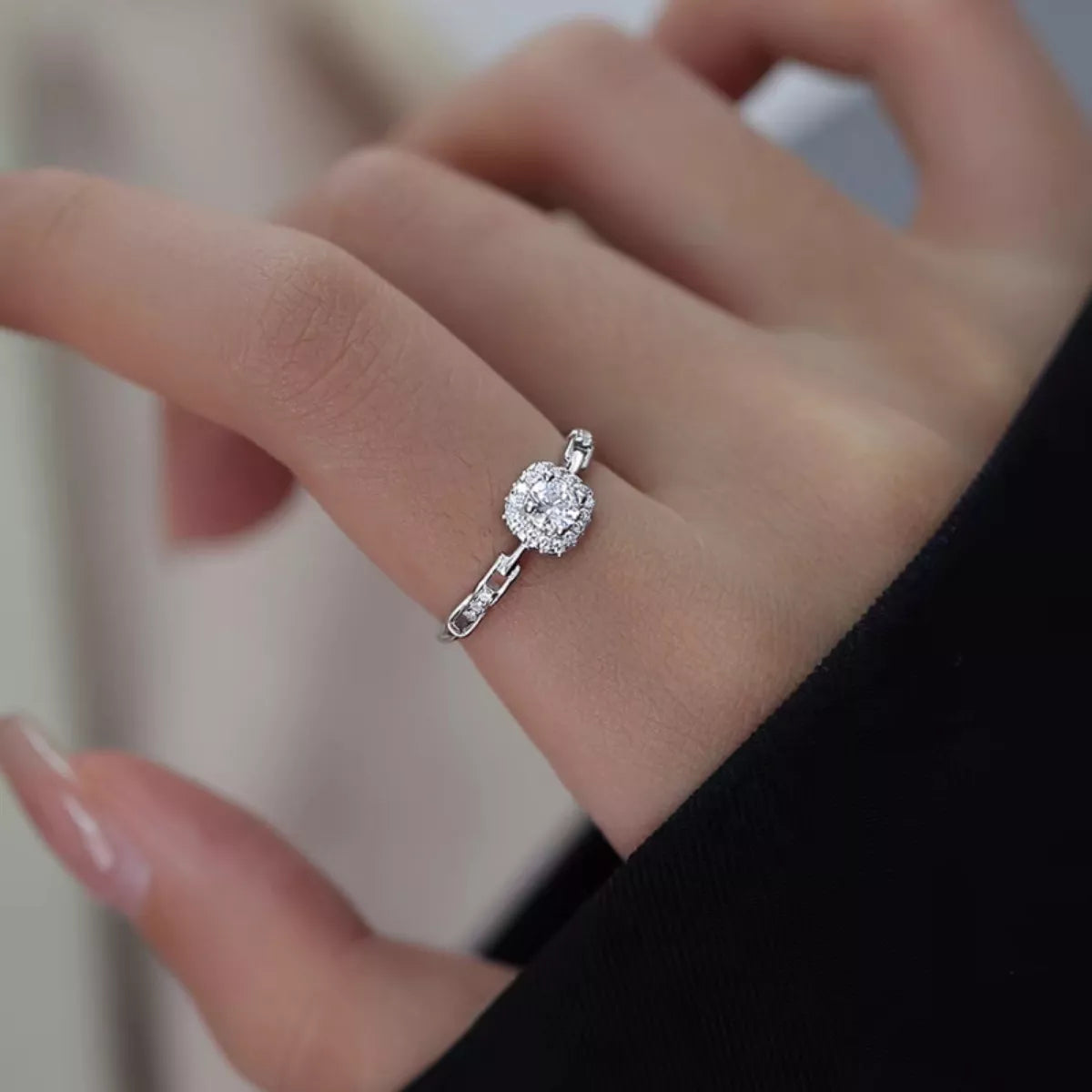 925 Sterling Silver Zircon Ring