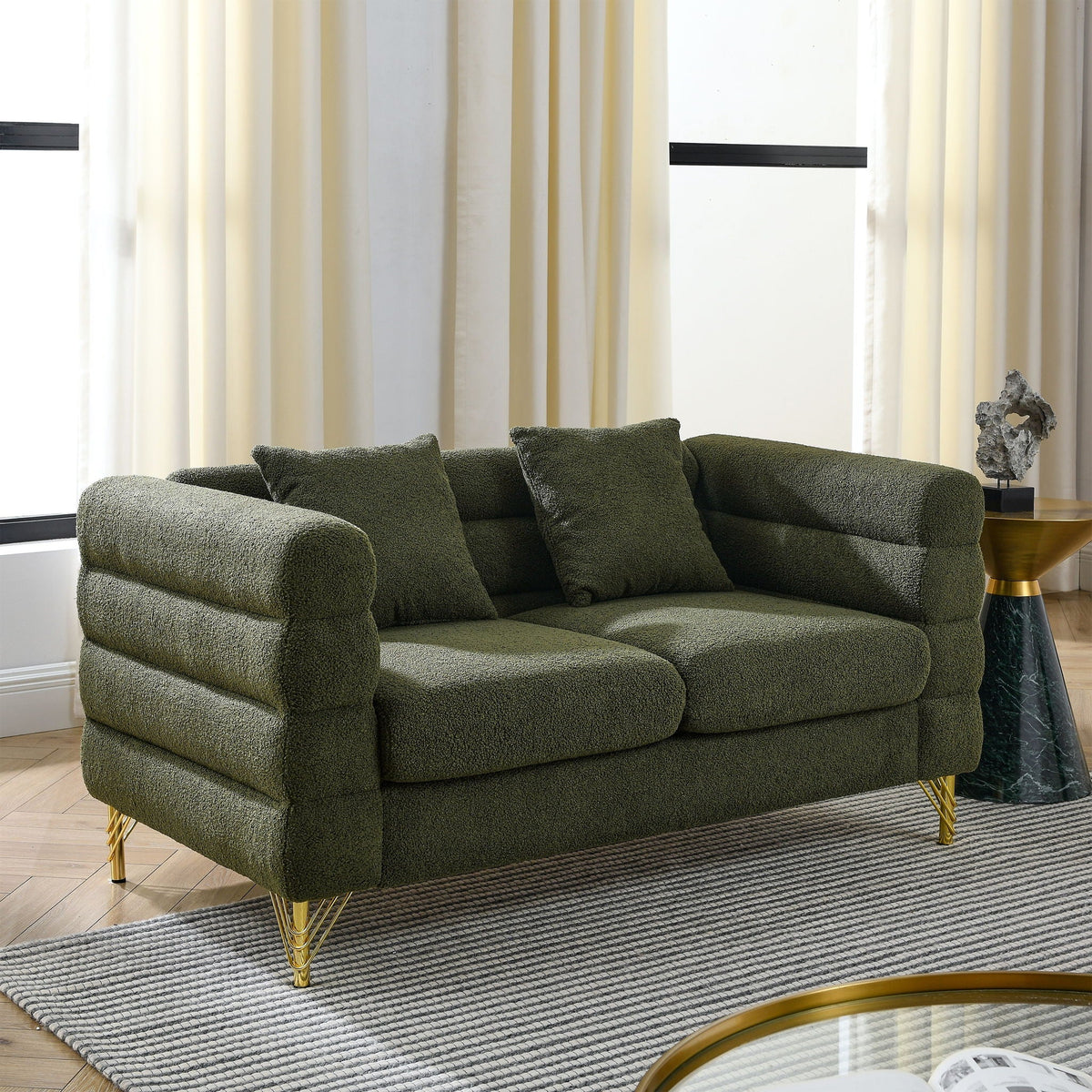 Streamline Sectional Sofa with Art Deco Design - Multiple Colors