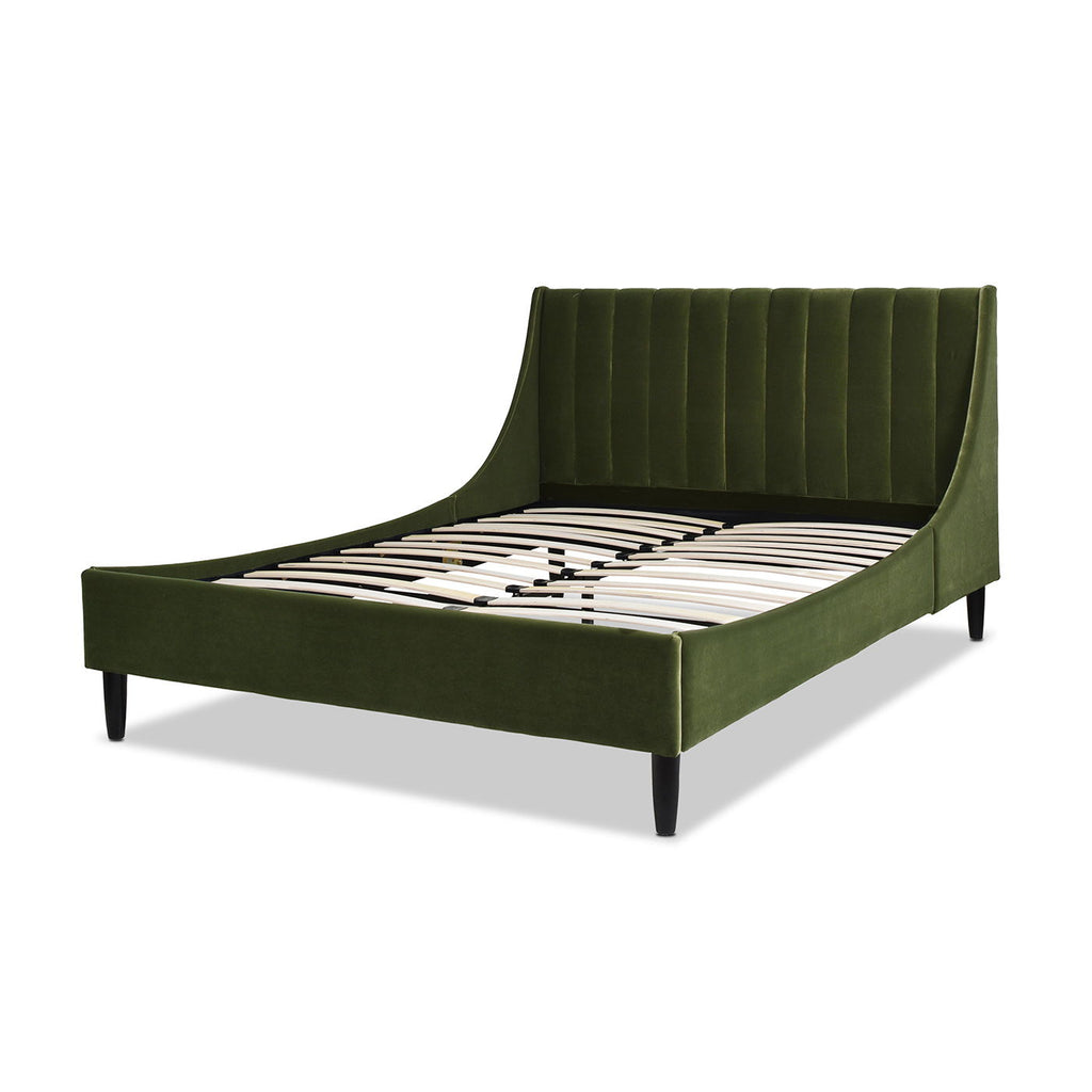 Vertical Tufted Modern Headboard Platform Bed Set with Upholstered Finish - Multiple Colors