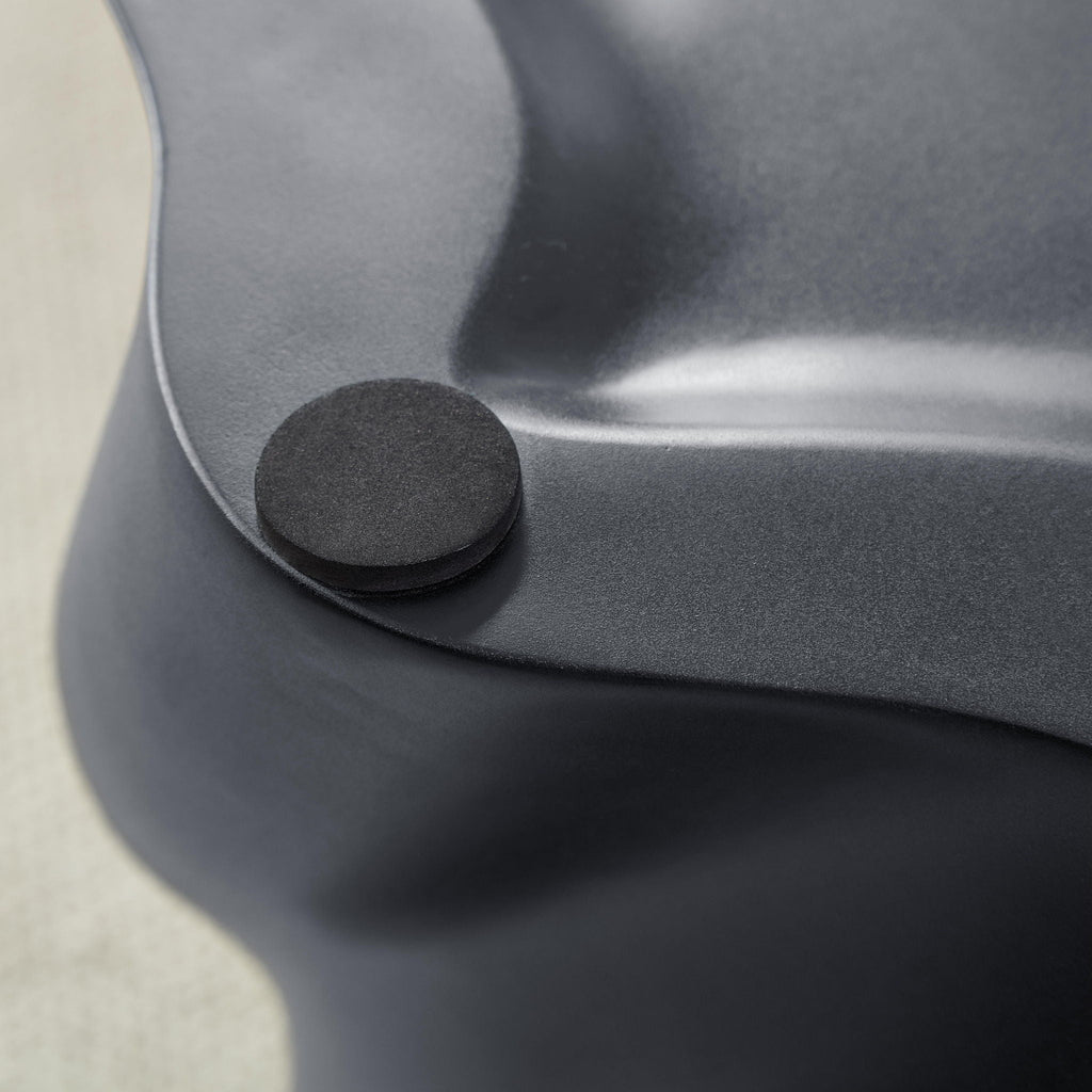Modern Petal Shape Side Table with Sculptural Base - Black