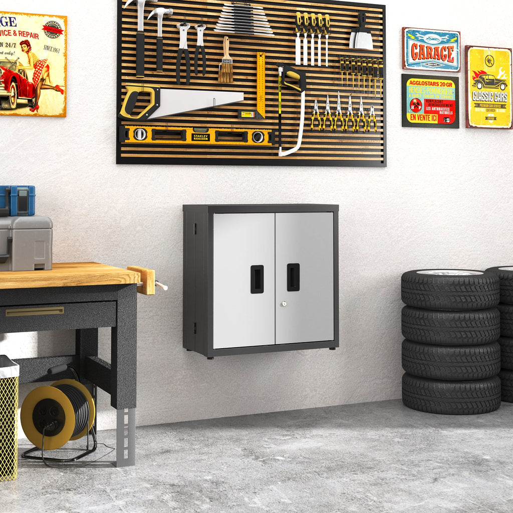Metal Tool Garage Storage Cabinet with Lock - Steel