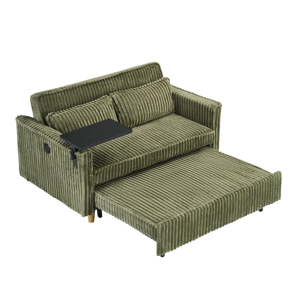 Pull Out Sofa With Movable Tabletop and USB Ports - Multiple Colors